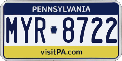 PA license plate MYR8722