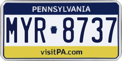 PA license plate MYR8737