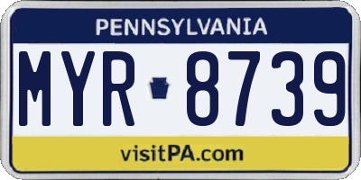PA license plate MYR8739