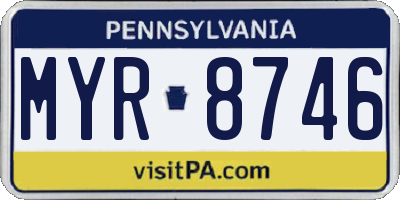 PA license plate MYR8746