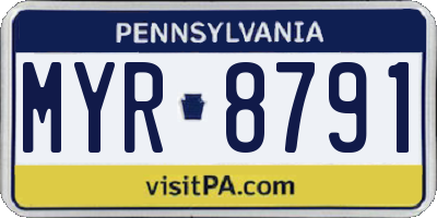PA license plate MYR8791