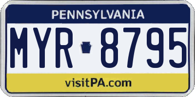 PA license plate MYR8795