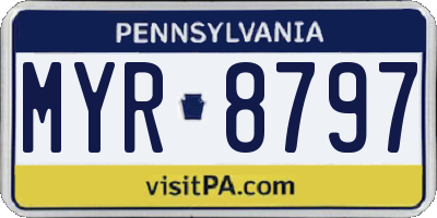 PA license plate MYR8797