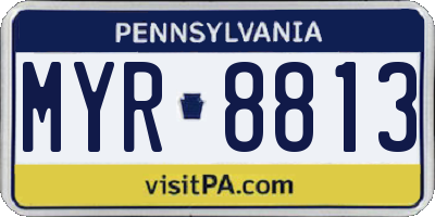 PA license plate MYR8813