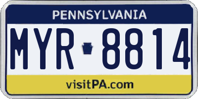 PA license plate MYR8814