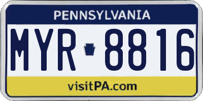 PA license plate MYR8816