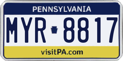 PA license plate MYR8817