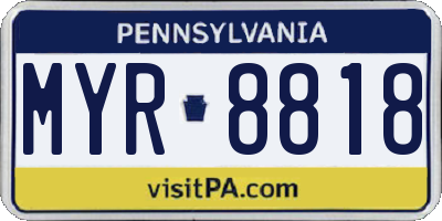 PA license plate MYR8818