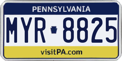 PA license plate MYR8825