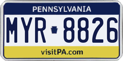 PA license plate MYR8826