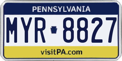PA license plate MYR8827