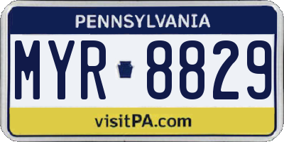 PA license plate MYR8829