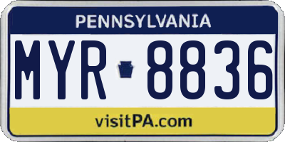 PA license plate MYR8836