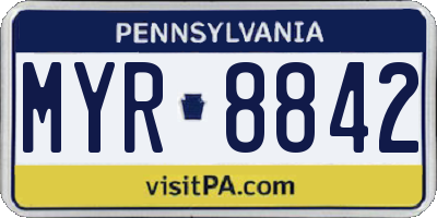 PA license plate MYR8842