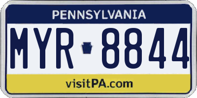 PA license plate MYR8844