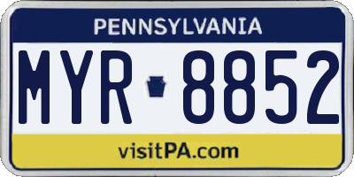 PA license plate MYR8852