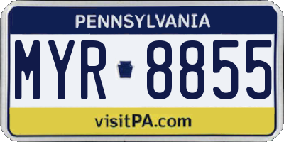 PA license plate MYR8855