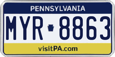 PA license plate MYR8863
