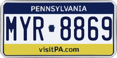PA license plate MYR8869