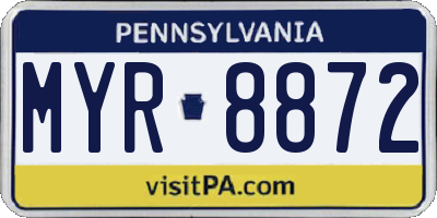 PA license plate MYR8872