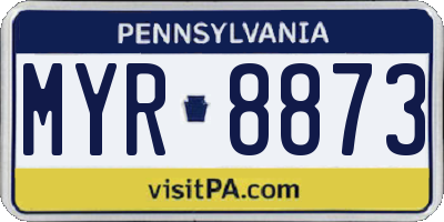 PA license plate MYR8873