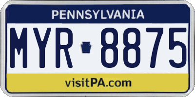 PA license plate MYR8875