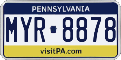 PA license plate MYR8878