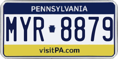 PA license plate MYR8879