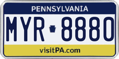 PA license plate MYR8880