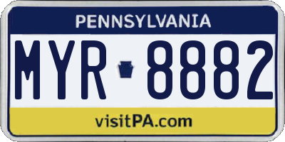 PA license plate MYR8882