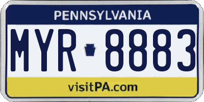 PA license plate MYR8883