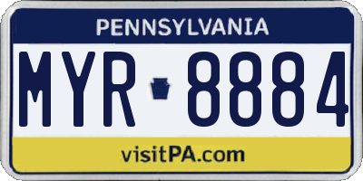 PA license plate MYR8884