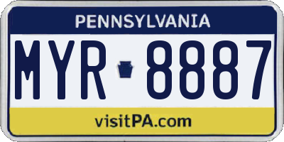 PA license plate MYR8887