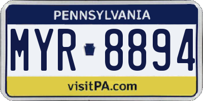 PA license plate MYR8894