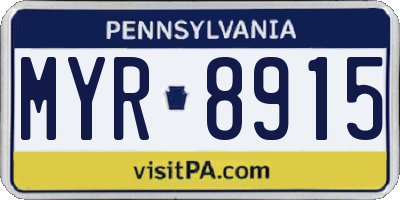 PA license plate MYR8915