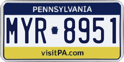 PA license plate MYR8951