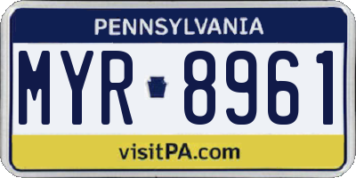 PA license plate MYR8961