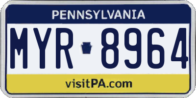 PA license plate MYR8964