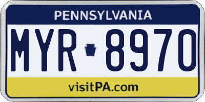PA license plate MYR8970