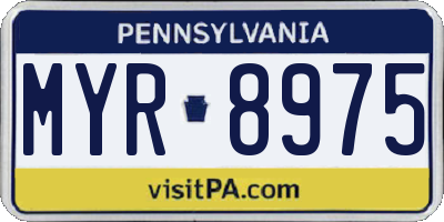 PA license plate MYR8975