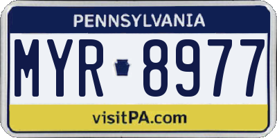 PA license plate MYR8977