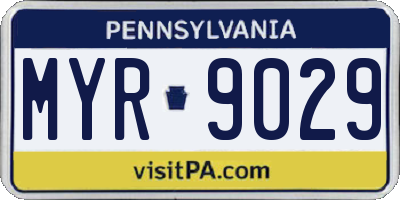 PA license plate MYR9029