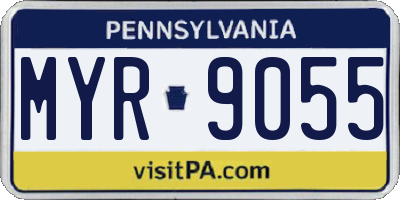 PA license plate MYR9055