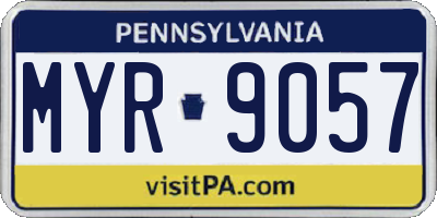 PA license plate MYR9057