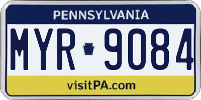PA license plate MYR9084