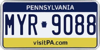 PA license plate MYR9088