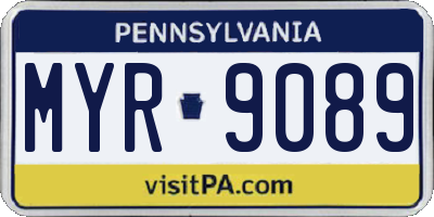 PA license plate MYR9089