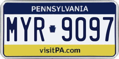 PA license plate MYR9097