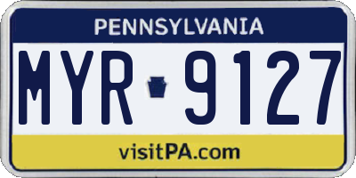 PA license plate MYR9127