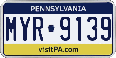 PA license plate MYR9139